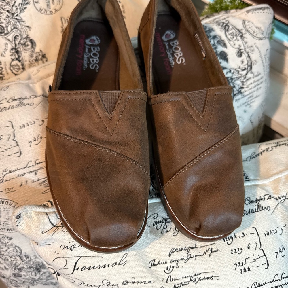 BOBS from Skechers Dark Brown Slip-On Flats
